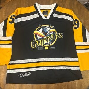 Guinness Toucan Black and Yellow Hockey Jersey XXL 1759 Graphic Print Colorful